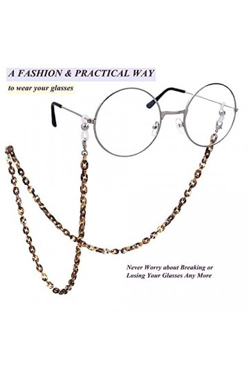 Kai Top Chaîne de lunettes de soleil rétro faite à la main avec chaîne en acétate - Marron - Medium