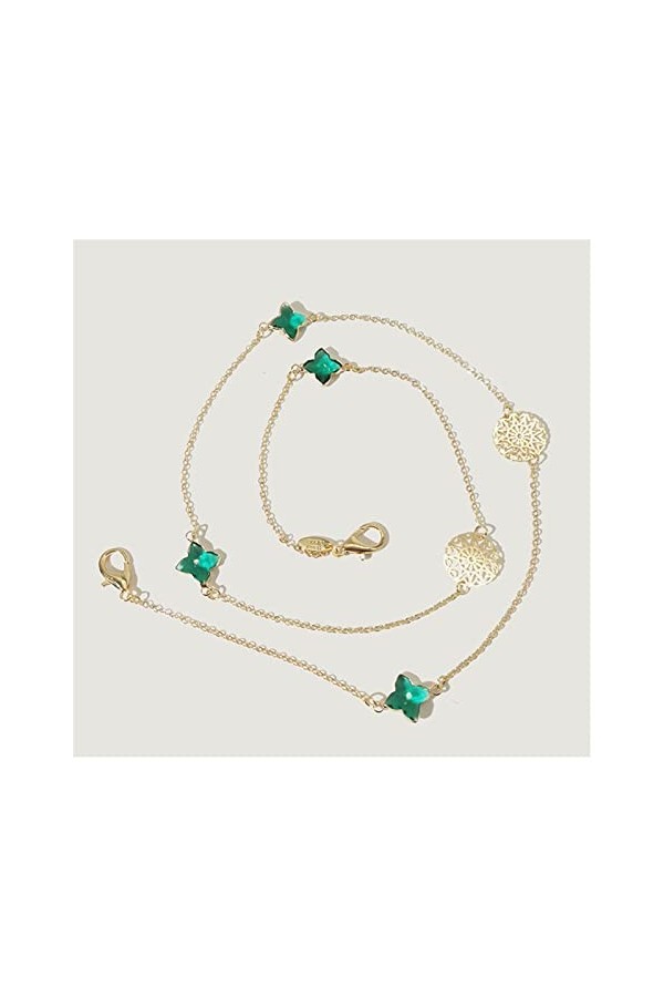 CuteyRain Chaine Lunettes, Perles de Fleurs Creuses Link Lunettes de Vue Collier Lunettes de Soleil Lunettes de Soleil Lunett