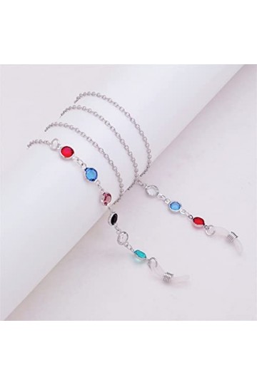 HJKOGH Femmes Lunettes Chaîne Lecture Sangle De Lunettes Suspendus Masque Lanière Titulaire en Métal Antidérapant Cou Cordon 