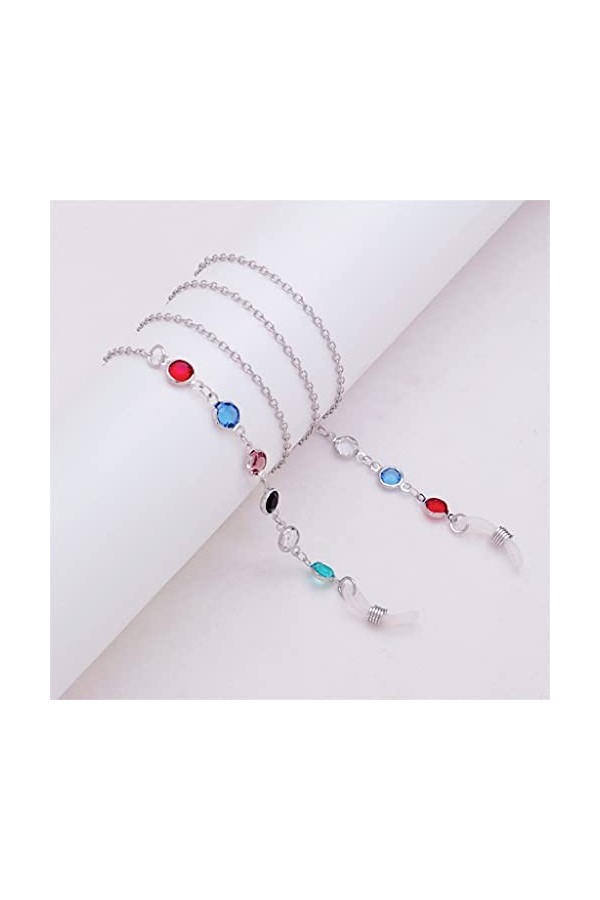 HJKOGH Femmes Lunettes Chaîne Lecture Sangle De Lunettes Suspendus Masque Lanière Titulaire en Métal Antidérapant Cou Cordon 