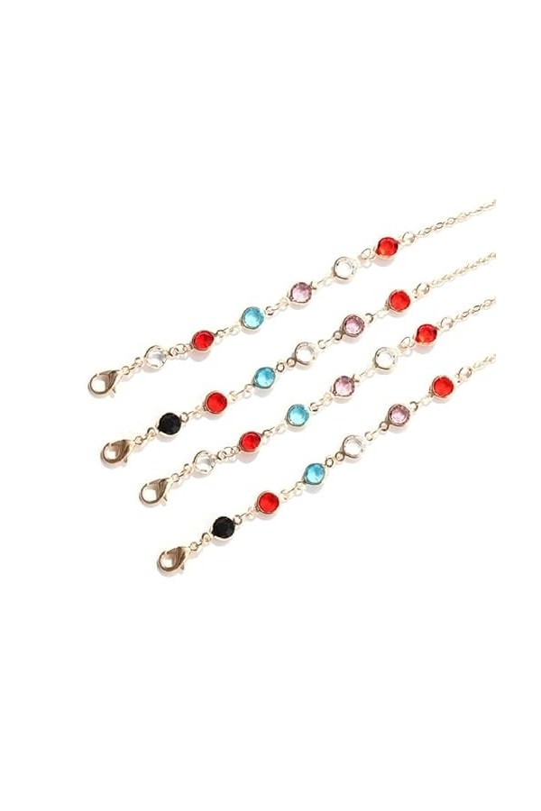 ViLLeX Chaînes lunettes lanière for femmes coloré strass masque chaînes élégantes lunettes de soleil sangles