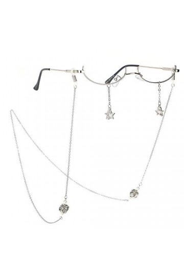 ViLLeX Chaînes de Lunettes Sangle de Lunettes for Femmes Multifonction Métal Zircon Mode Lunettes de Retenue Color : Silver,