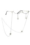 ViLLeX Chaînes de Lunettes Sangle de Lunettes for Femmes Multifonction Métal Zircon Mode Lunettes de Retenue Color : Silver,