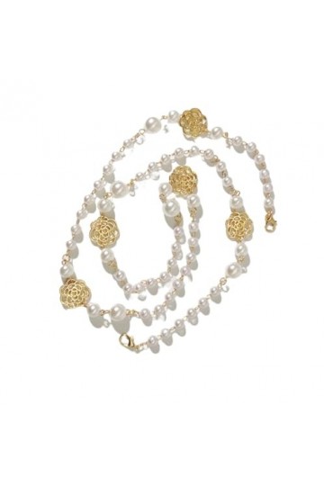 Chaîne De Lunettes Camélia – Chaîne De Perles Faite À La Main, 2 Pièces, Chaîne De Pull, Lunettes, Masque, Ornements