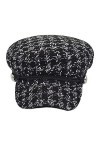XLKJ Femmes Béret Casquette Souple, Femme Chapeau Visière Pêcheur Casquette Gavroche Béret Français, Noir chiné, Taille 58