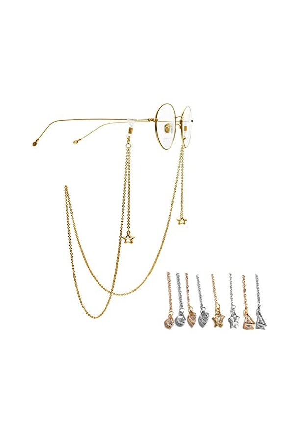 PUTOVA Remplacer le support de nez métallique, Chaîne de lunettes for femmes, 8 pièces, pendentif de lunettes de soleil, chaî