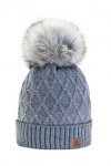 morefaz Femme Beanie Cristaux Chapeau Hat Crystal Grande pom pom Bonnet dhiver chaud doublure polaire Black MFAZ Ltd