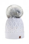 morefaz Femme Beanie Cristaux Chapeau Hat Crystal Grande pom pom Bonnet dhiver chaud doublure polaire Black MFAZ Ltd