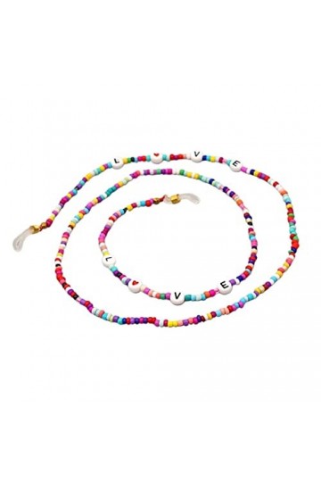 CuteyRain Chaine Lunettes, Lettre de Lunettes de Lunettes colorées Chaînes de Lunettes de Lunettes Lecture de Lunettes Lunett