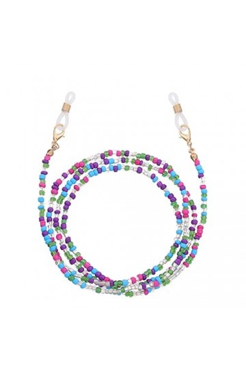 CuteyRain Chaine Lunettes, Masque Chaînes Titulaire Coloré Perles Lunettes Lunettes Lunettes Lanière Cordon Lanyard Anti-Manc