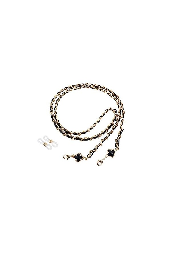 Chaîne De Lunettes Chaîne De Lunettes En Cuir, 4 Pièces, Chaîne De Lunettes En Cristal De Fleur, Chaîne De Masque Anti-Perte,