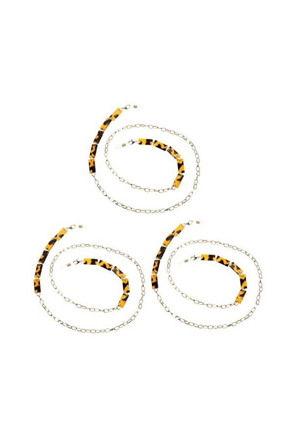Outanaya 3 Pièces Chaîne De Lunettes Cordon De Visage Porte-lunettes Quotidien Collier Trombone Masques Longe Sangle Doreill