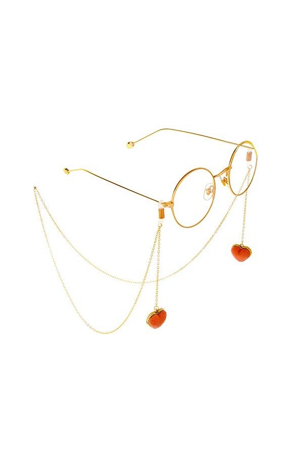 Chaîne Lunettes Mme Lunettes De Soleil Lunettes Éclisse De Chaîne Chaîne À Patins Fixes Corde Lunettes Color : Gold, Size : 