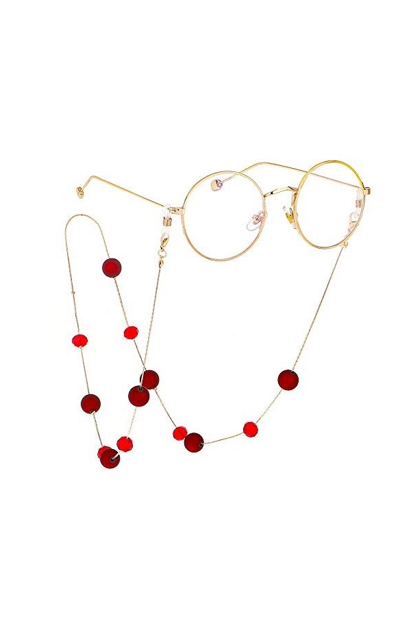 GaoF Chaîne de Lunettes Bracelet de chaîne de Lunettes Chaîne de Lunettes en Cristal Rouge Chaîne de Pull Polyvalent Chaînes 