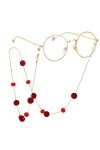 GaoF Chaîne de Lunettes Bracelet de chaîne de Lunettes Chaîne de Lunettes en Cristal Rouge Chaîne de Pull Polyvalent Chaînes 