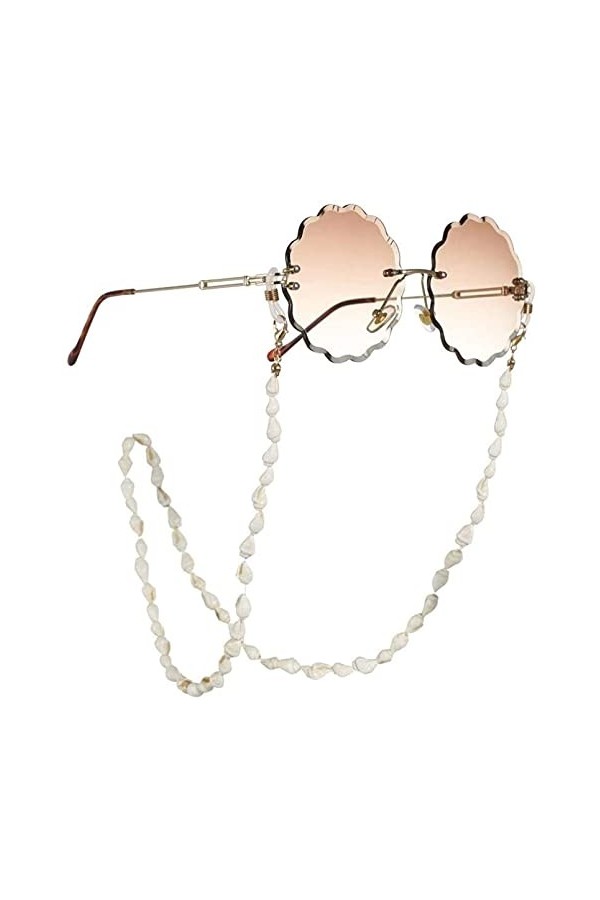Chaîne de lunettes 2 pièces blanches petites lunettes de conque chaîne accessoires de lunettes de soleil lunettes antidérapan