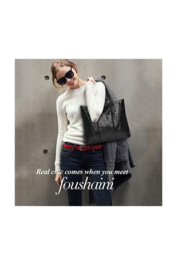 Nicole&Doris Femme Sac Cabas Sacs à bandoulière en Cuir Sac fourre-Tout Sac à Main Casual Shopper