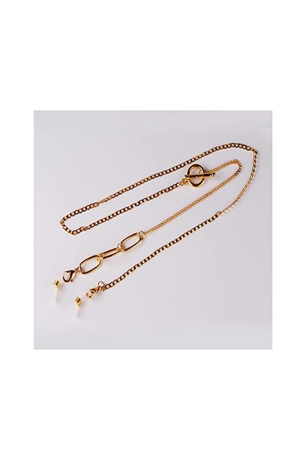 ZZSRJ Lunettes de Soleil chaîne Dames lanière Colonne coude bandoulière Lettre chaîne Lunettes Bijoux Lunettes Accessoires L