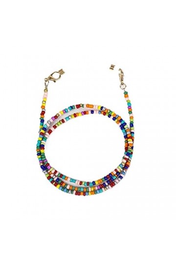 CuteyRain Chaine Lunettes, Masque Chaînes Titulaire Coloré Perles Lunettes Lunettes Lunettes Lanière Cordon Lanyard Anti-Manc