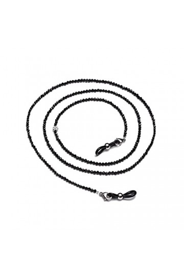 ViLLeX Chaînes de lunettes Sangle de lunettes for femmes Perle de verre Anti-Skid Fashion Eyewear Retainer Color : Black, Si