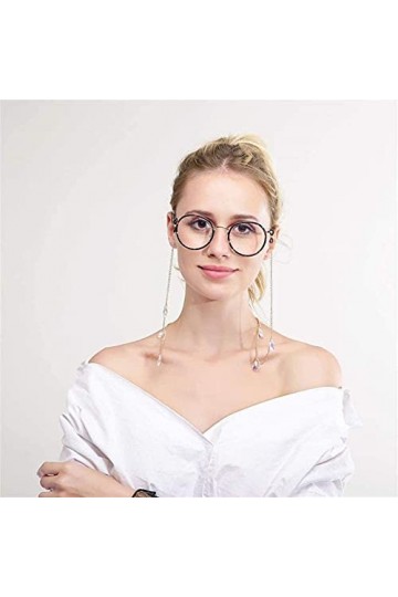 HAOLI Chaîne de Lunettes 70cm Longue Perles De Cristal Larme Lunettes Perlées Lunettes De Soleil Lunettes De Soleil Porte-Cha