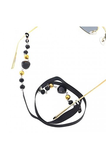 YANJ Lunettes de Soleil Noires Chaîne de Cou Corde Chaîne de Lunettes Longues chaînes Couleur: Noir, Taille: 70 cm 