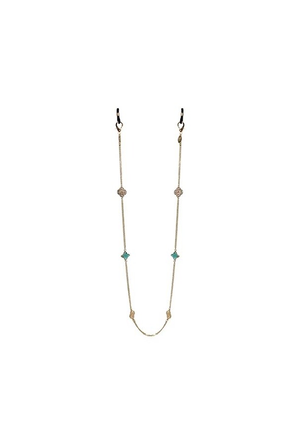 CuteyRain Chaine Lunettes, Crystal Creux Trèfle Lien Chaîne Lunettes De Jeunes for Centre for Corde Nécouleur Lecture Lunette