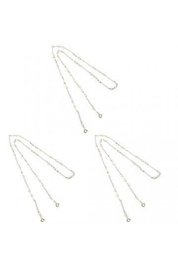 BESTonZON 3 Pièces Collier De Masque Visage Cordon De Sécurité Perlé Coupe-vent Lanière De Verres En Cristal Couvre-bouche Lu