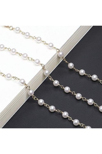 ChengBeautiful Chaîne Lunettes Lunettes De Soleil, Lunettes De Support De Ligne De La Chaîne De Perles avec Une Courroie dat