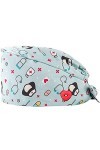 Générique Réglable Calot Chirurgien Chirurgical Accessoire Chirurgical Imprimé Mignon Cheveux Long Bonnet système de Fermetur