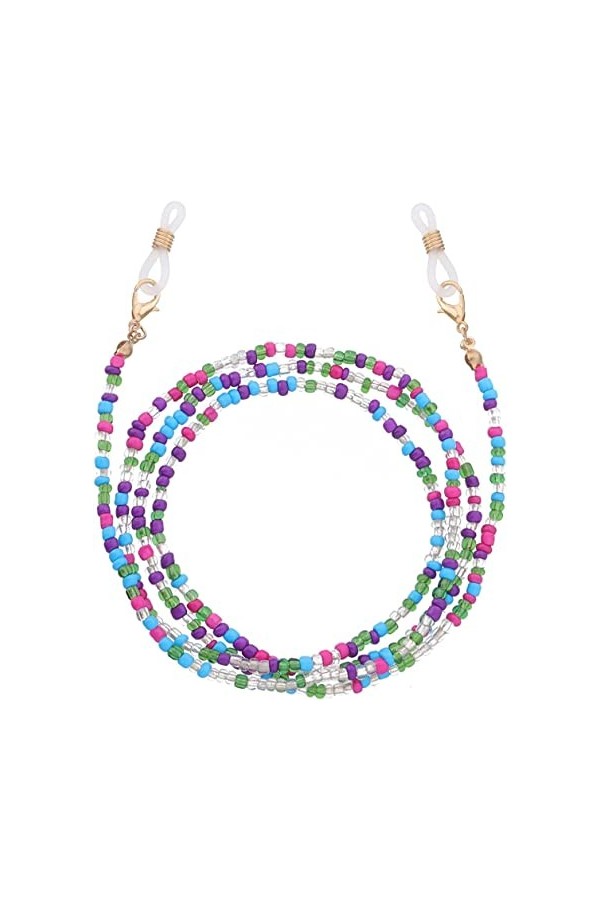 MORYEN Chaînes de Lunettes for Femmes Embouts en Caoutchouc réglables perlés Connecteurs Chaînes Porte-Lunettes élégantes Co