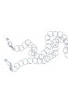 Élégante chaîne de lunettes Florence en métal de qualité supérieure avec boucle en caoutchouc et stoppeur en argent rond – Pe