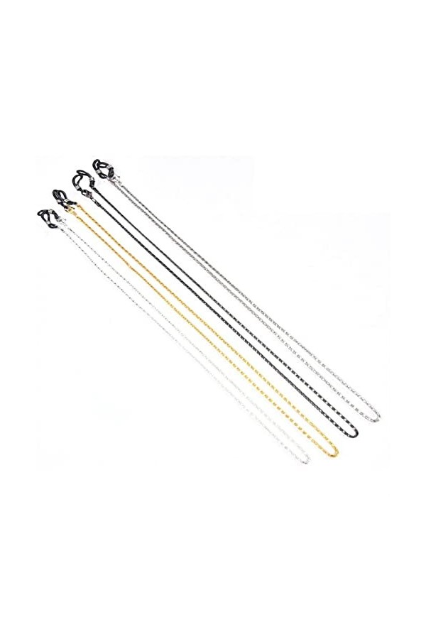 XIDUO Lot de 4 chaînes en verre et métal pour lunettes de soleil 62 cm