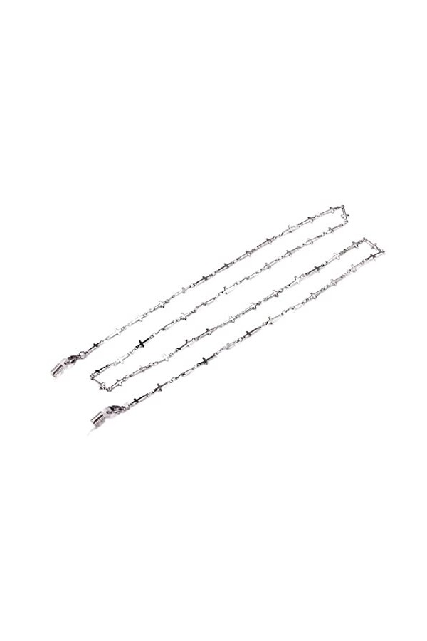 CuteyRain Chaine Lunettes, en Acier Inoxydable Cross Lunettes de Soleil Chaîne Lecture Lunettes Lunettes Sangle Gothic Cordon
