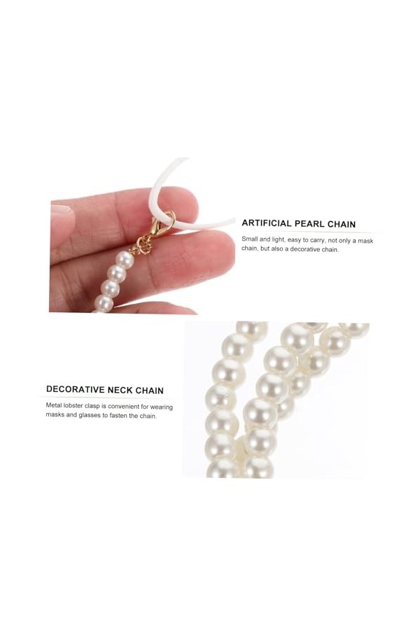 GALPADA 6 Pièces Lanière De Perles Anti-Perte Accessoires De Chapeau Collier De Chaîne De Perles Cache-Bouche De Lunettes En 