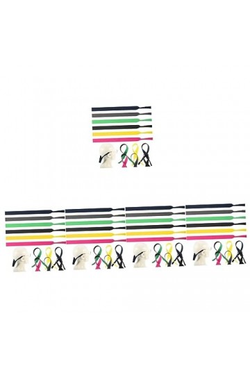 Uonlytech 30 Pcs Lunettes Avec Lanière Collier Titulaire Stand Verre Shot Lunettes Porte- Lunettes De Soleil Chaîne Silicone 