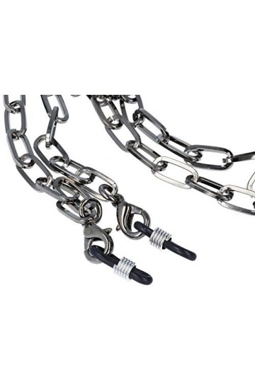 Chaîne de lunettes surrento en métal robuste avec boucle en caoutchouc et stoppeur - Carrée.