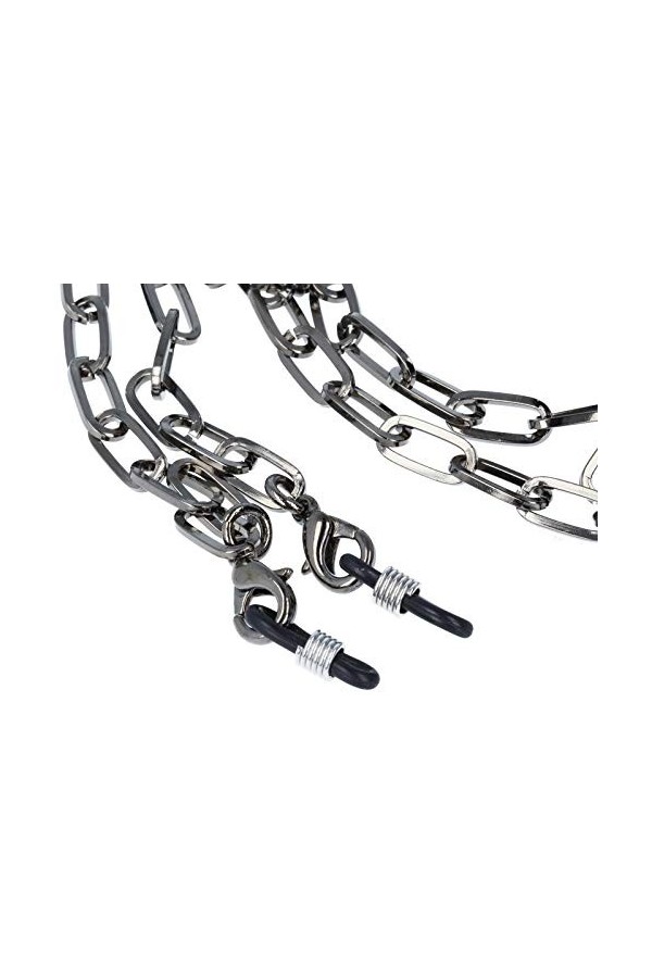 Chaîne de lunettes surrento en métal robuste avec boucle en caoutchouc et stoppeur - Carrée.