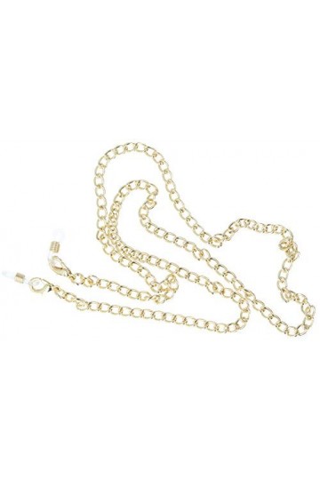 Chaîne de lunettes surrento en métal robuste avec boucle en caoutchouc et stoppeur en or – Petite taille