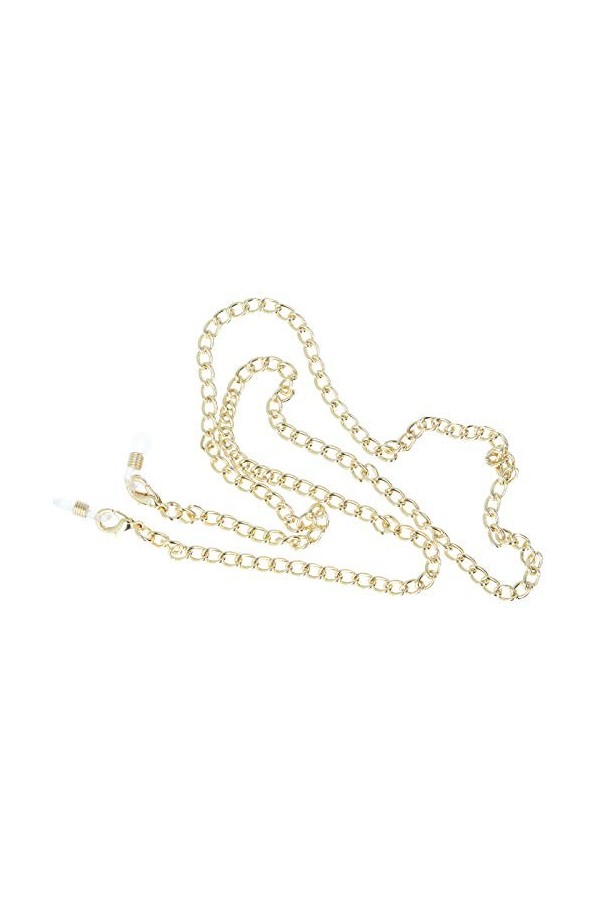 Chaîne de lunettes surrento en métal robuste avec boucle en caoutchouc et stoppeur en or – Petite taille