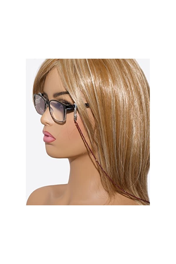 rainbow safety Cordon de Lunettes Porte-Lunette Pierre Naturelle Facettes RCF Garnet 