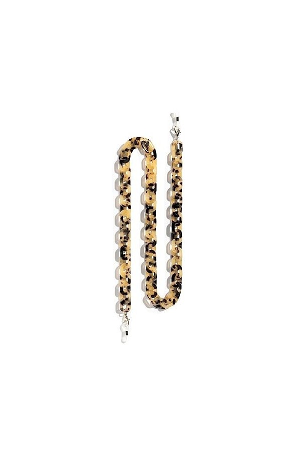 HYPREADER Collier à lunettes en acétate bling-bling de qualité supérieure, Brun/beige, motif tâcheté, 70 cm