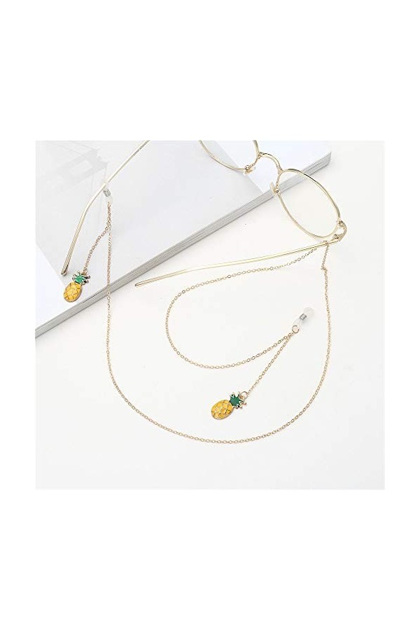 FOUNCY Chaîne de Lunettes 75cm Lunettes de Soleil Cordons Chaîne Sangle Lunettes Lunettes Sangle Cou Cordon Chaîne Or