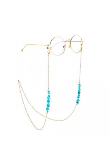 ULUCAN Pierre Naturelle Cristal À La Main En Verre Chaîne Suspendue Corde Femmes Hommes Rétro Améthyste Turquoise Lunettes De