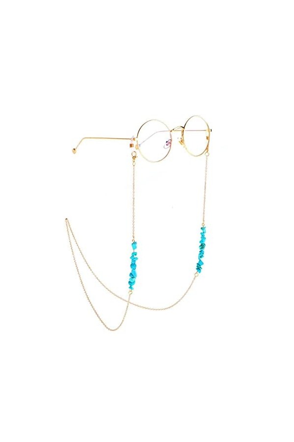 ULUCAN Pierre Naturelle Cristal À La Main En Verre Chaîne Suspendue Corde Femmes Hommes Rétro Améthyste Turquoise Lunettes De