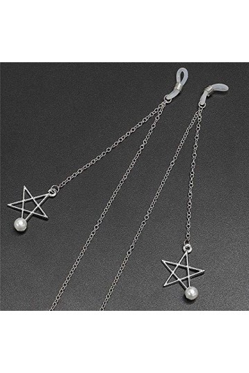 HAOLI Pendentif Perle Chaînes De Lunettes pour Femmes Lunettes De Soleil Sangle en Forme Détoile Lunettes Cordons Lanières R