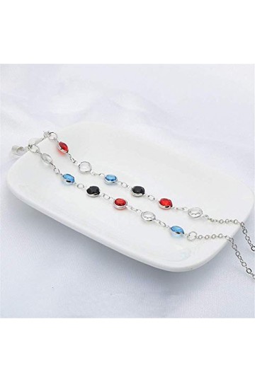 YANJ Lunettes Chaîne 80 cm Lunettes Cordon Collier Chaîne Captive Deux Couleurs Lunettes Longues Chaînes Couleur: Argent, Ta