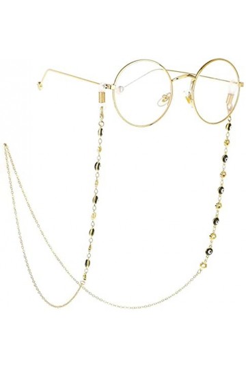 HAOLI Lunettes Chaîne Lunettes Collier Chaîne Antidérapante Cristal Perle Chaîne Lunettes Sangle Cordons Porte-Lunettes de So