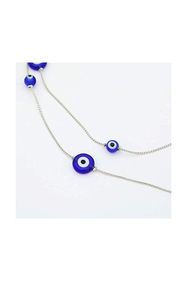 Chaîne de perles bleues Porte-lunettes Spectacle Cordon de lunettes de soleil Collier Chaîne à maillons Lanières dextrémité 