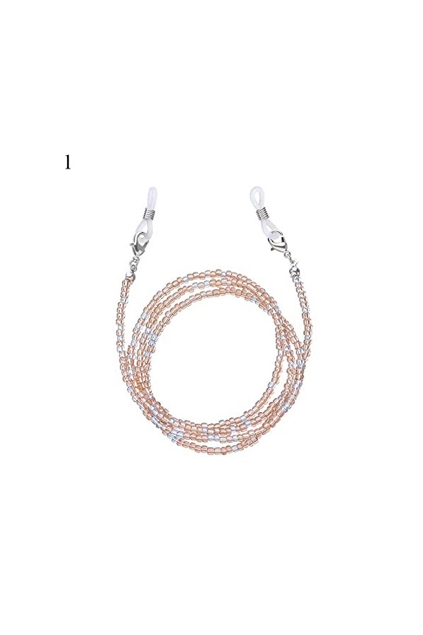 Collier de sangle de lunettes, chaînes de lunettes longes mode perles de lunettes de soleil collier corde antidérapante cou l